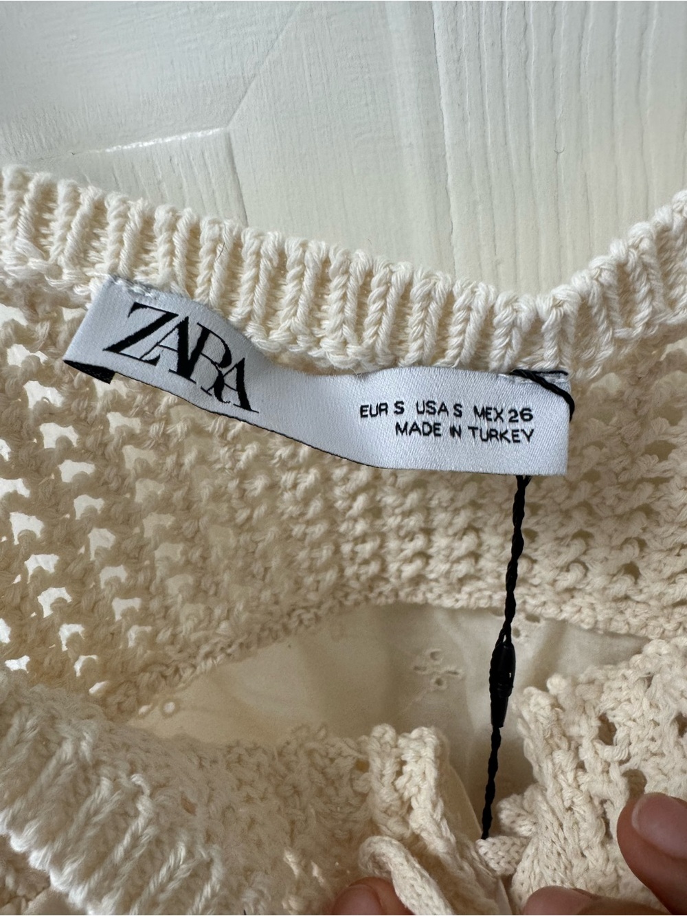 Zara Cream Crochet Tie-Front Camisole - Picture 3 of 10